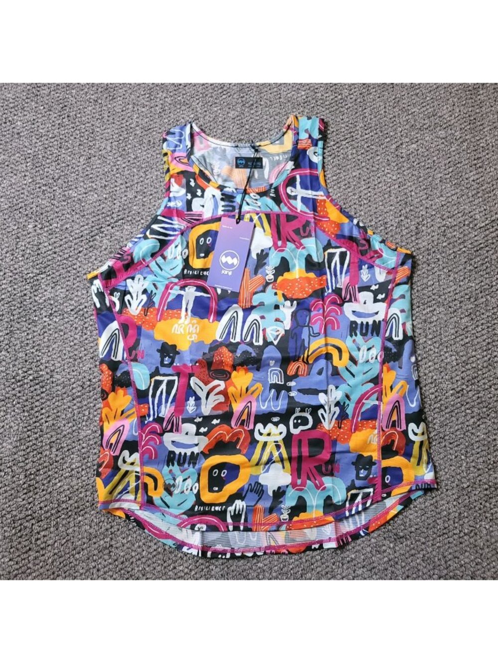 Janji Mt. Merapi Tank Top Womens M Medium Artist Series Helio Tech Multicolor